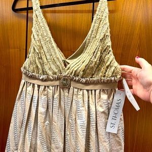 Reem Acra metallic showstopper ballgown